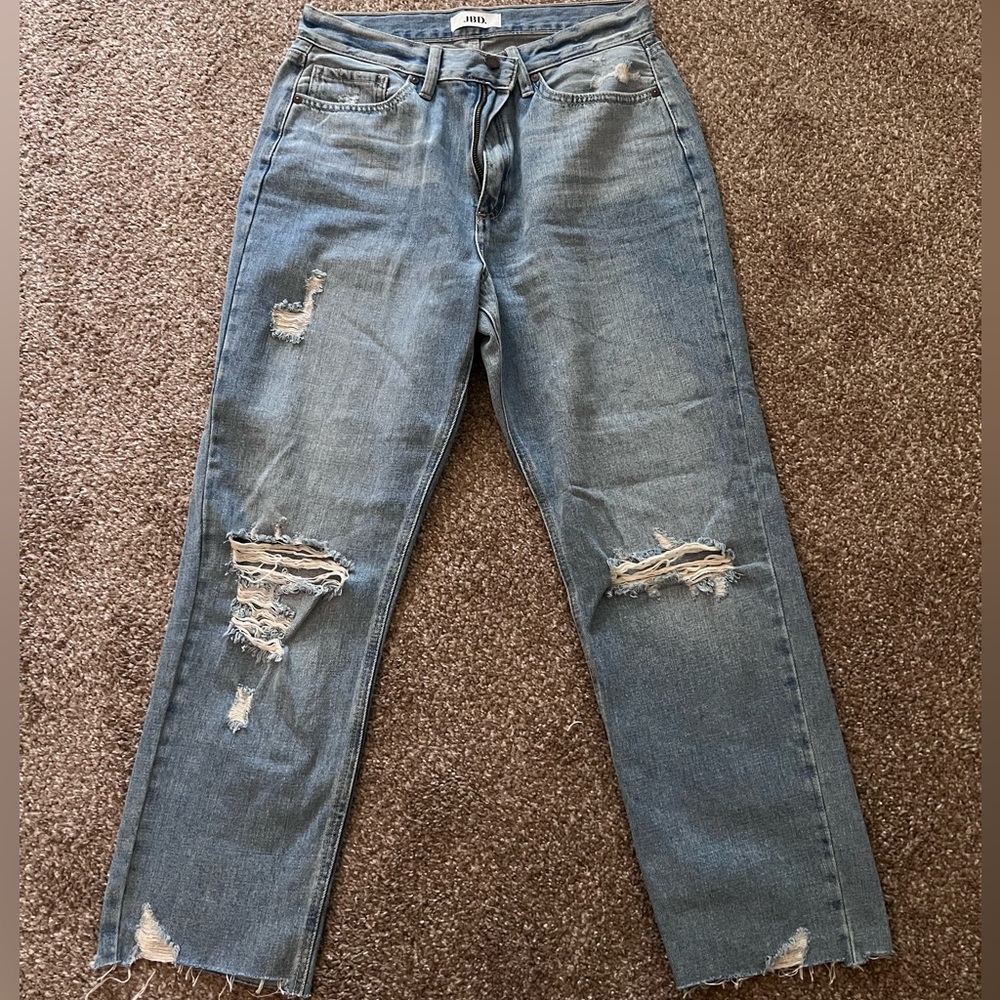 Women's JBD Jeans cut off cropped straight leg medium wash size 8/29